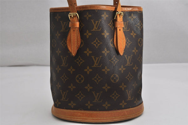 Authentic Louis Vuitton Monogram Bucket PM Shoulder Tote Bag M42238 LV 1795K