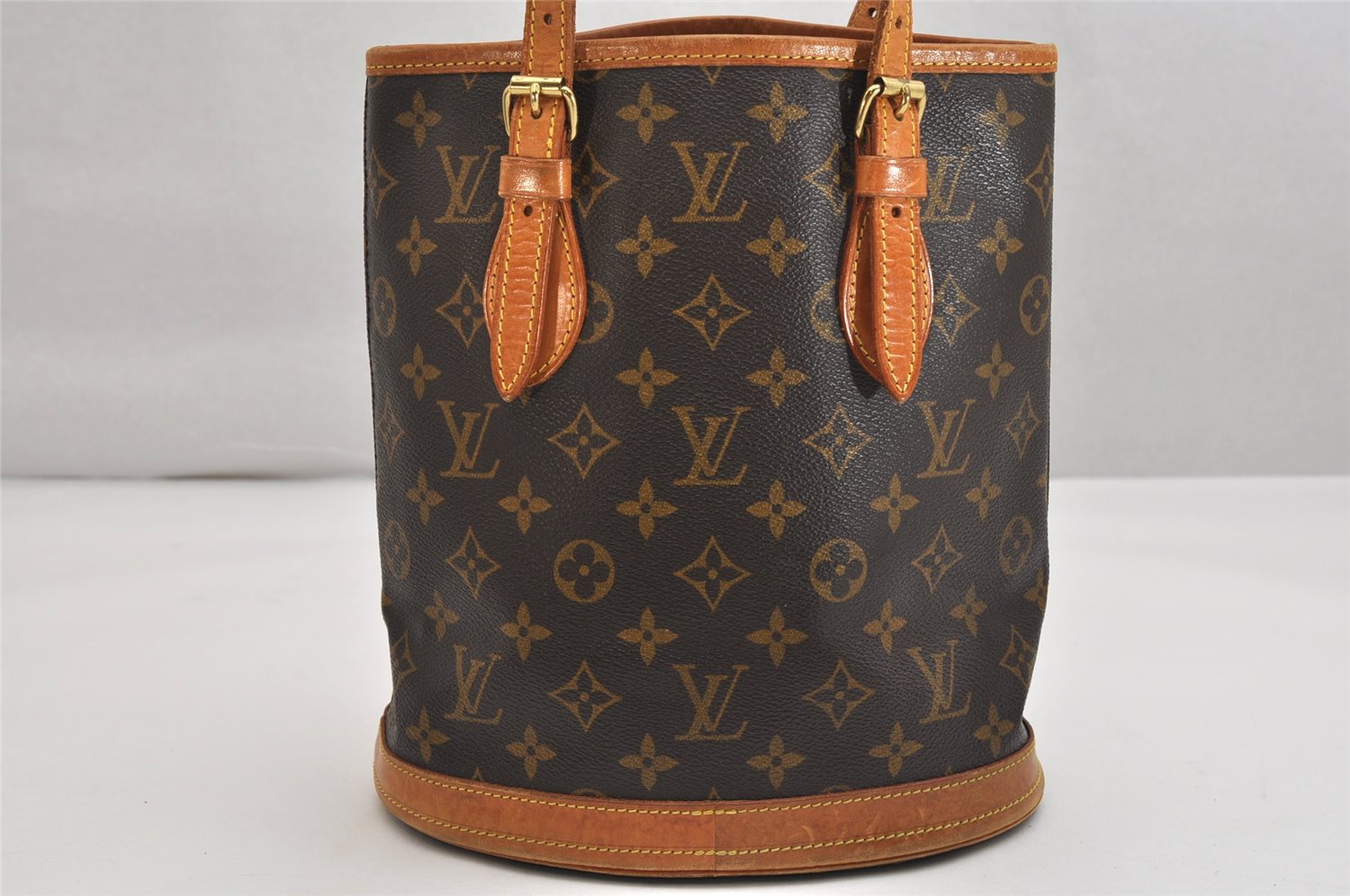 Authentic Louis Vuitton Monogram Bucket PM Shoulder Tote Bag M42238 LV 1795K