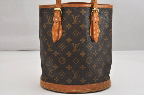 Authentic Louis Vuitton Monogram Bucket PM Shoulder Tote Bag M42238 LV 1795K