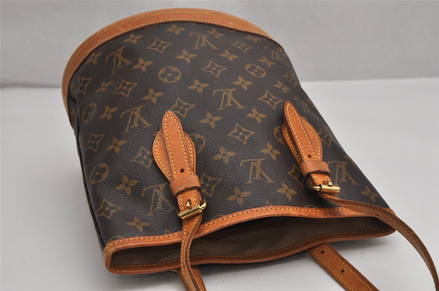 Authentic Louis Vuitton Monogram Bucket PM Shoulder Tote Bag M42238 LV 1795K