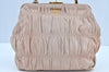 Authentic PRADA Vintage Leather Nappa Shoulder Hand Bag Purse Beige 1797G