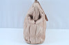 Authentic PRADA Vintage Leather Nappa Shoulder Hand Bag Purse Beige 1797G