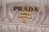 Authentic PRADA Vintage Leather Nappa Shoulder Hand Bag Purse Beige 1797G