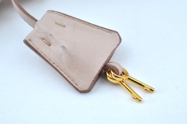 Authentic PRADA Vintage Leather Nappa Shoulder Hand Bag Purse Beige 1797G