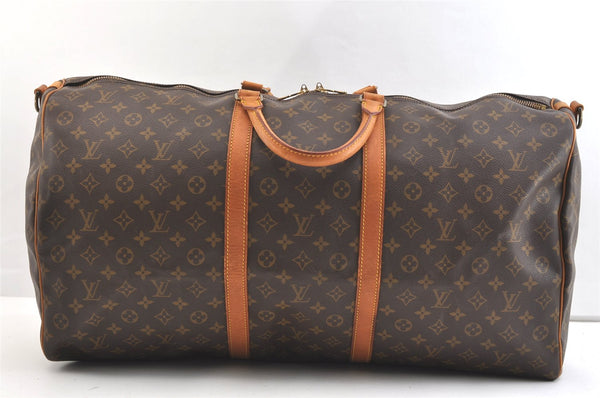 Authentic Louis Vuitton Monogram Keepall Bandouliere 60 M41412 Boston Bag 1800K