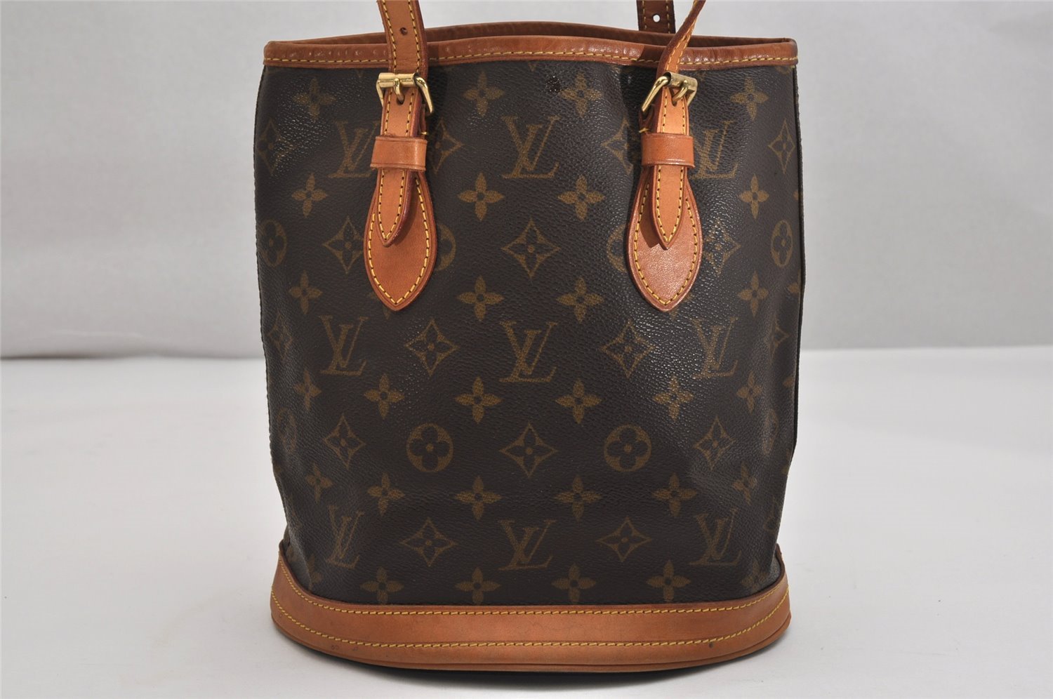 Authentic Louis Vuitton Monogram Bucket PM Shoulder Tote Bag M42238 LV 1801K