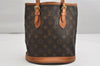 Authentic Louis Vuitton Monogram Bucket PM Shoulder Tote Bag M42238 LV 1801K