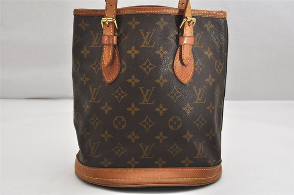 Authentic Louis Vuitton Monogram Bucket PM Shoulder Tote Bag M42238 LV 1801K