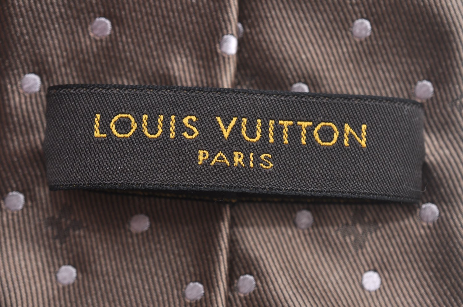 Authentic Louis Vuitton Monogram Dots Cravat Tie Silk Brown Box 1804J