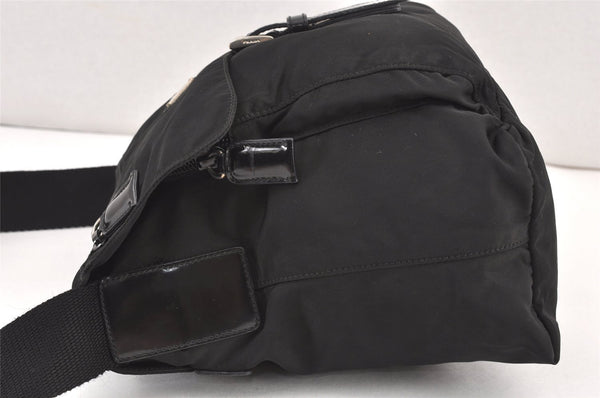 Authentic PRADA Nylon Leather Shoulder Cross Body Bag Purse Black 1807K