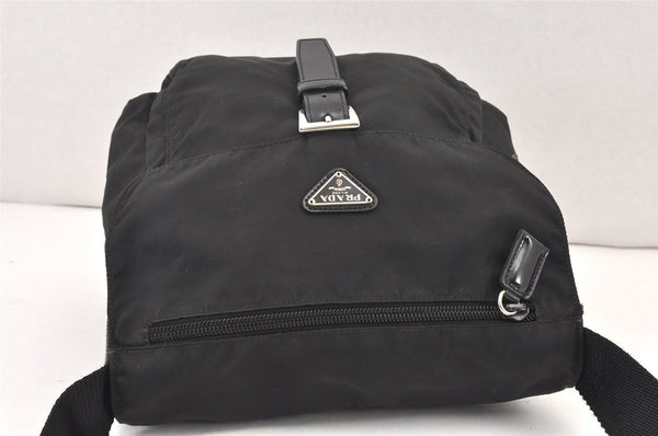 Authentic PRADA Nylon Leather Shoulder Cross Body Bag Purse Black 1807K
