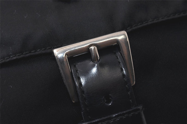 Authentic PRADA Nylon Leather Shoulder Cross Body Bag Purse Black 1807K