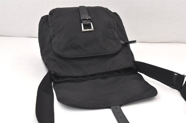 Authentic PRADA Nylon Leather Shoulder Cross Body Bag Purse Black 1807K
