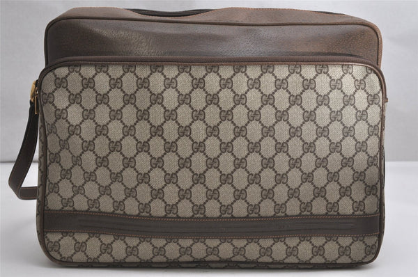 Authentic GUCCI Vintage Shoulder Cross Body Bag GG PVC Leather Brown Junk 1808K