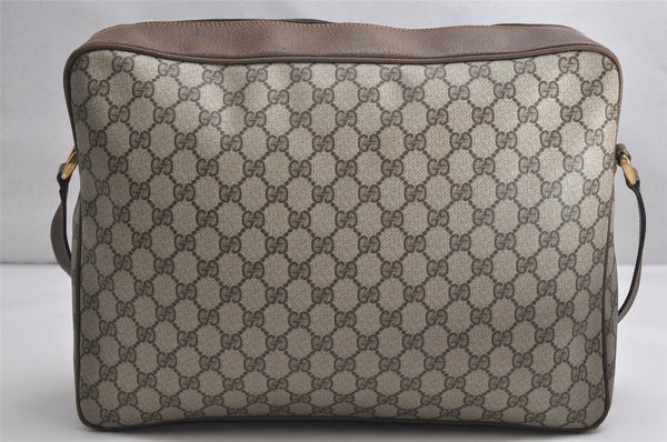 Authentic GUCCI Vintage Shoulder Cross Body Bag GG PVC Leather Brown Junk 1808K
