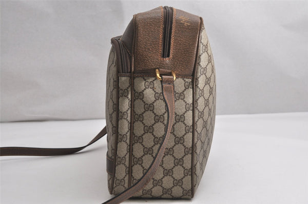 Authentic GUCCI Vintage Shoulder Cross Body Bag GG PVC Leather Brown Junk 1808K