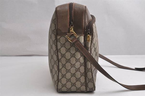 Authentic GUCCI Vintage Shoulder Cross Body Bag GG PVC Leather Brown Junk 1808K