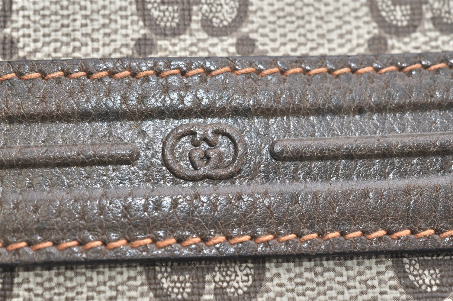 Authentic GUCCI Vintage Shoulder Cross Body Bag GG PVC Leather Brown Junk 1808K