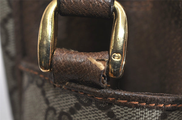 Authentic GUCCI Vintage Shoulder Cross Body Bag GG PVC Leather Brown Junk 1808K