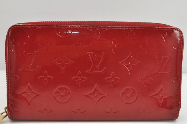 Authentic Louis Vuitton Vernis Zippy Organizer Long Wallet Red M93611 LV 1809K