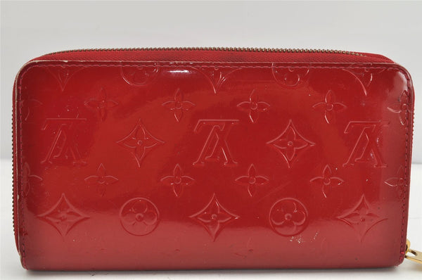 Authentic Louis Vuitton Vernis Zippy Organizer Long Wallet Red M93611 LV 1809K