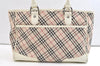 Authentic BURBERRY Nova Check Shoulder Tote Bag Canvas Leather Beige 1810K