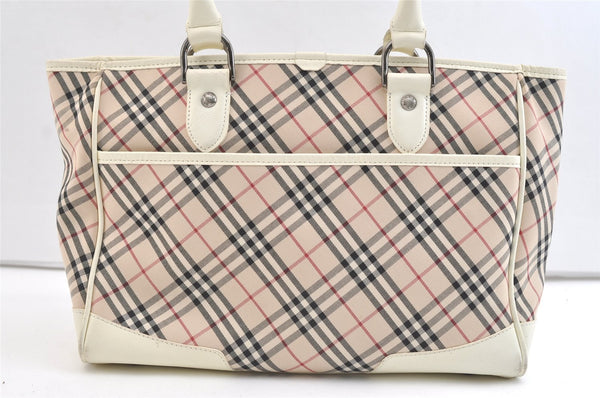 Authentic BURBERRY Nova Check Shoulder Tote Bag Canvas Leather Beige 1810K