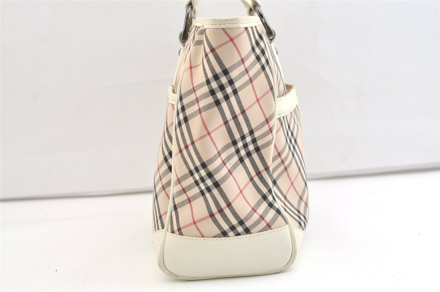 Authentic BURBERRY Nova Check Shoulder Tote Bag Canvas Leather Beige 1810K