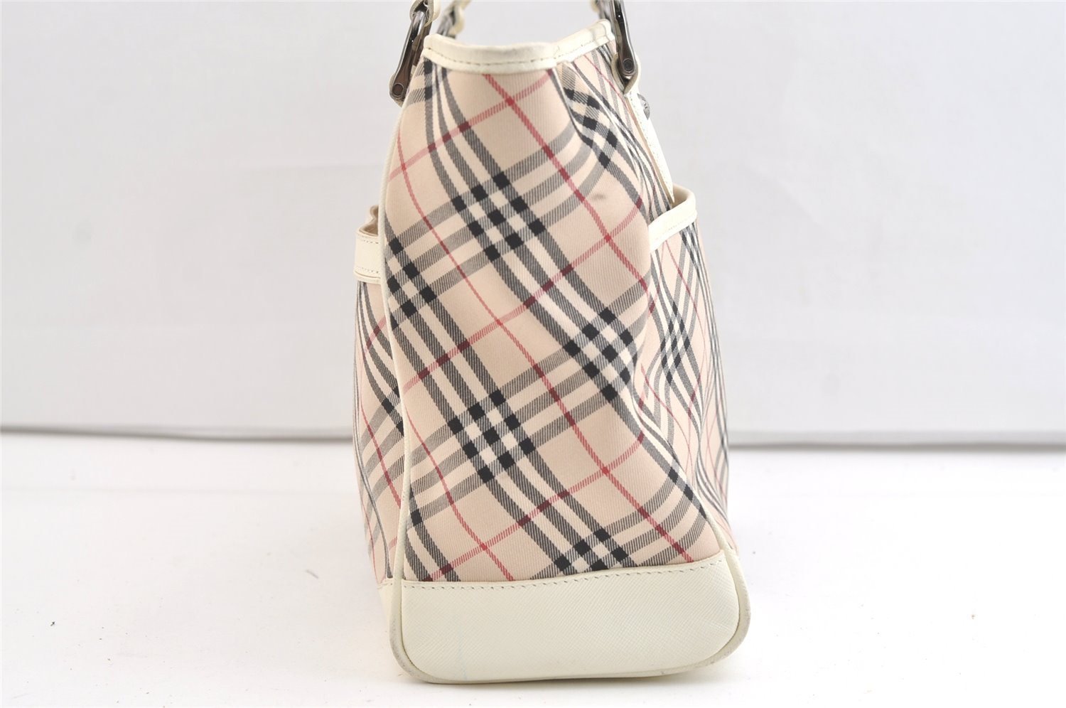 Authentic BURBERRY Nova Check Shoulder Tote Bag Canvas Leather Beige 1810K