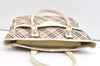 Authentic BURBERRY Nova Check Shoulder Tote Bag Canvas Leather Beige 1810K