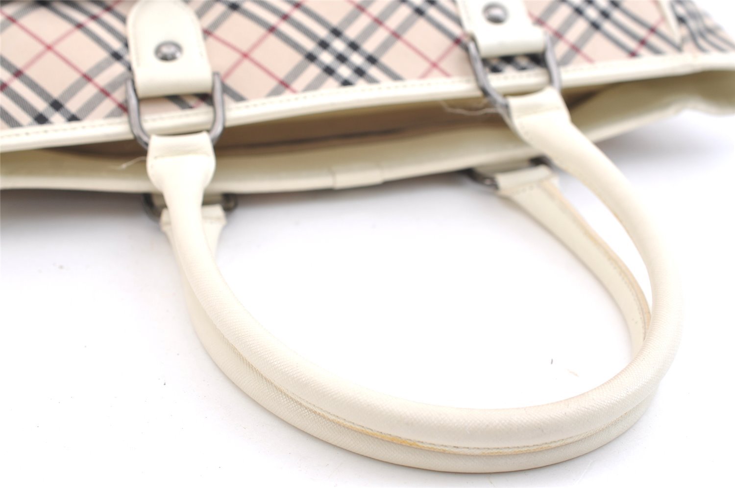 Authentic BURBERRY Nova Check Shoulder Tote Bag Canvas Leather Beige 1810K