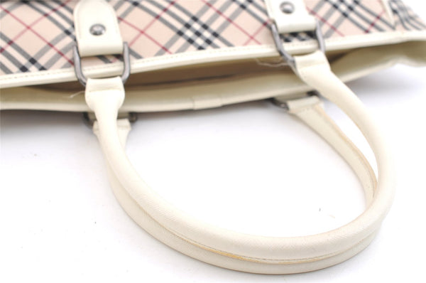 Authentic BURBERRY Nova Check Shoulder Tote Bag Canvas Leather Beige 1810K