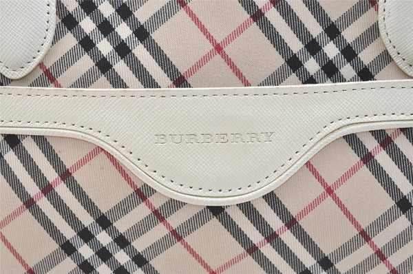 Authentic BURBERRY Nova Check Shoulder Tote Bag Canvas Leather Beige 1810K
