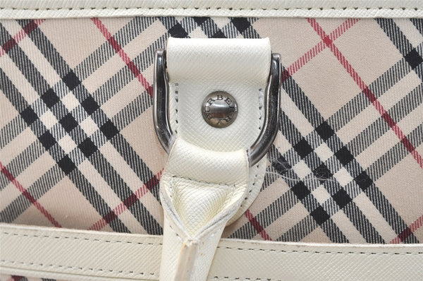 Authentic BURBERRY Nova Check Shoulder Tote Bag Canvas Leather Beige 1810K