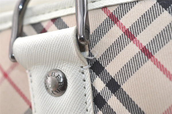 Authentic BURBERRY Nova Check Shoulder Tote Bag Canvas Leather Beige 1810K