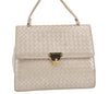 Authentic BOTTEGA VENETA Vintage Intrecciato Leather Hand Bag Purse White 1813K