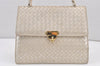Authentic BOTTEGA VENETA Vintage Intrecciato Leather Hand Bag Purse White 1813K