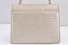 Authentic BOTTEGA VENETA Vintage Intrecciato Leather Hand Bag Purse White 1813K