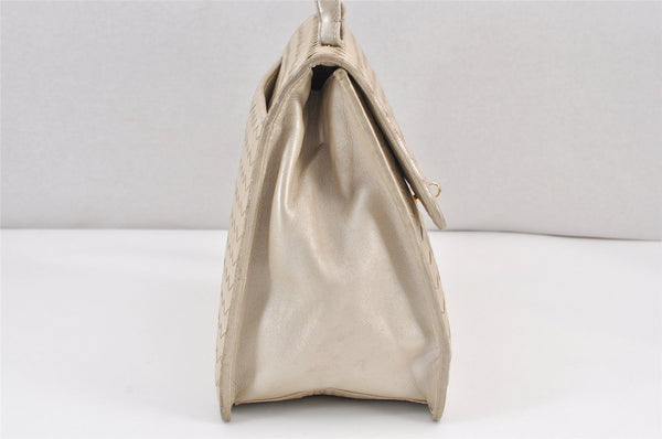 Authentic BOTTEGA VENETA Vintage Intrecciato Leather Hand Bag Purse White 1813K
