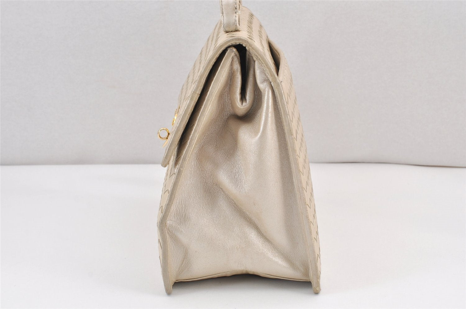 Authentic BOTTEGA VENETA Vintage Intrecciato Leather Hand Bag Purse White 1813K