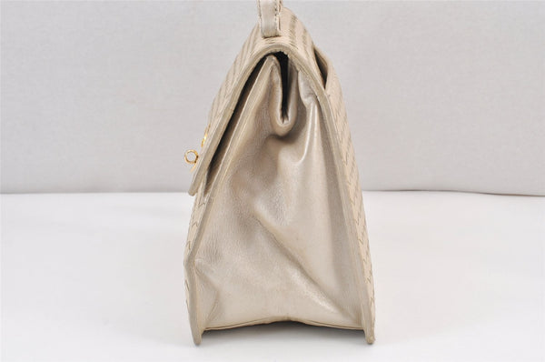 Authentic BOTTEGA VENETA Vintage Intrecciato Leather Hand Bag Purse White 1813K