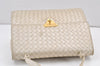 Authentic BOTTEGA VENETA Vintage Intrecciato Leather Hand Bag Purse White 1813K