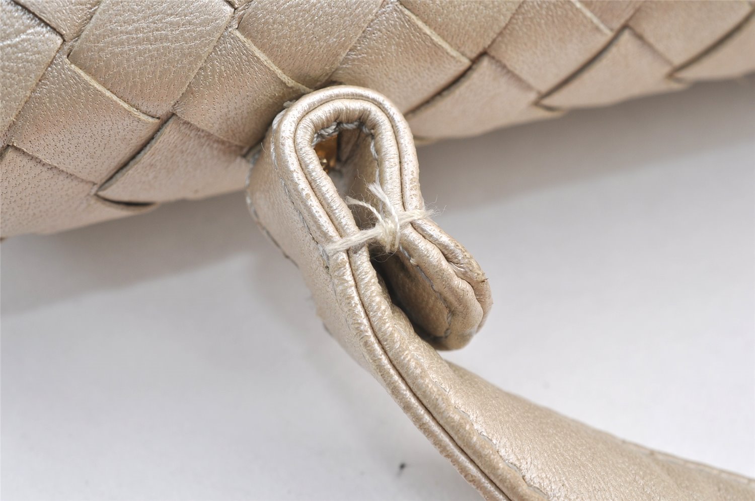Authentic BOTTEGA VENETA Vintage Intrecciato Leather Hand Bag Purse White 1813K