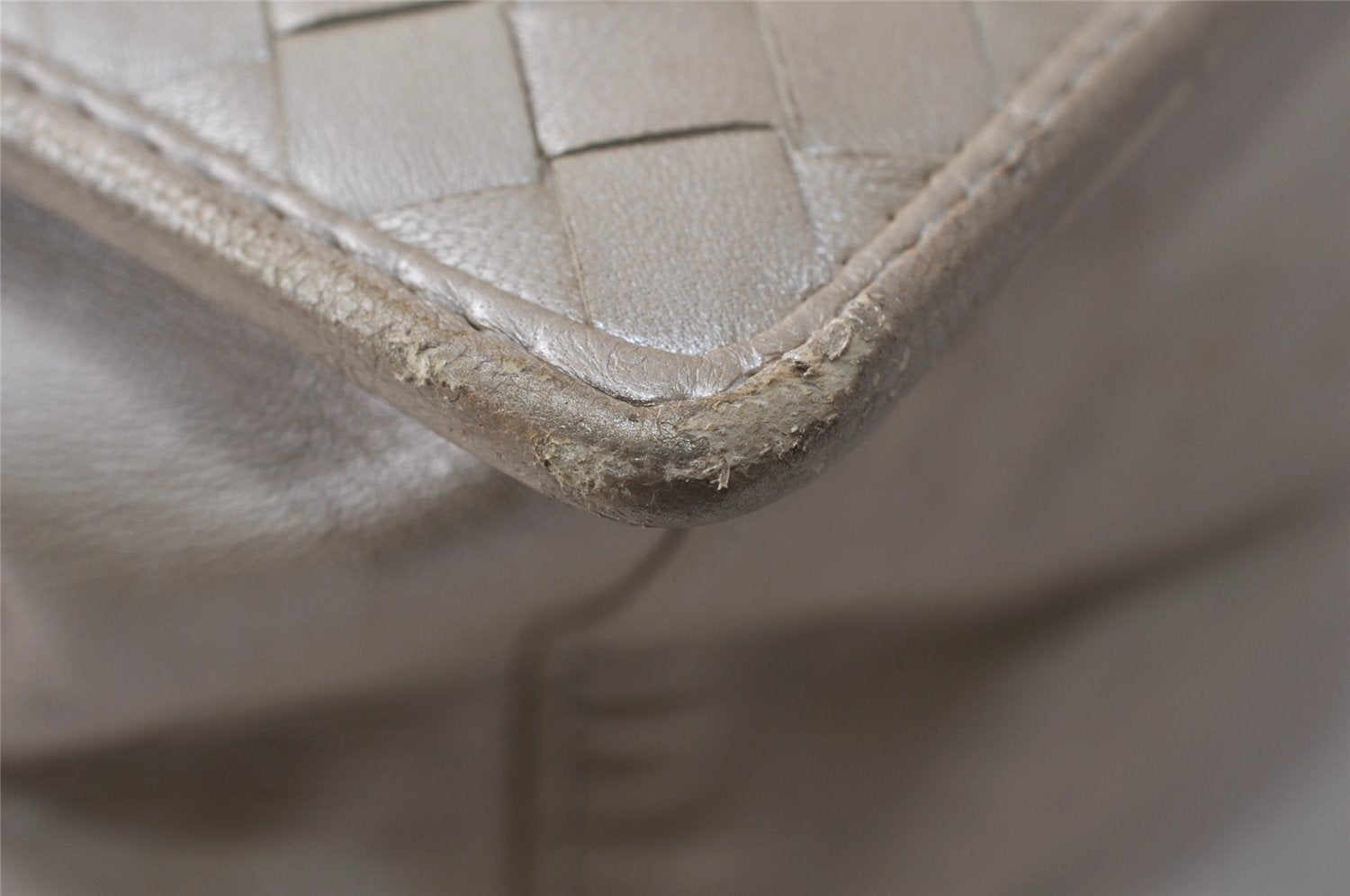 Authentic BOTTEGA VENETA Vintage Intrecciato Leather Hand Bag Purse White 1813K