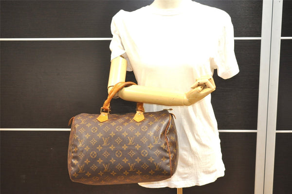 Authentic Louis Vuitton Monogram Speedy 30 Hand Boston Bag M41526 LV 1814I