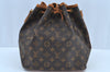 Authentic Louis Vuitton Monogram Petit Noe M42226 Shoulder Drawstring Bag 1815I