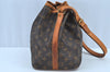 Authentic Louis Vuitton Monogram Petit Noe M42226 Shoulder Drawstring Bag 1815I