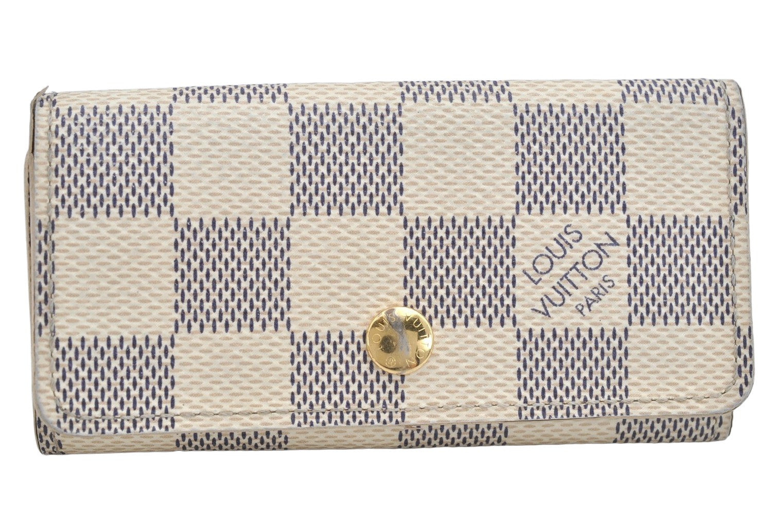 Authentic Louis Vuitton Damier Azur Multicles 4 Key Case Holder N60020 LV 1816K