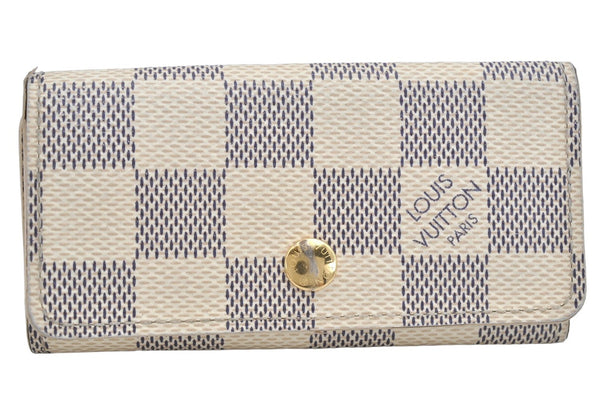 Authentic Louis Vuitton Damier Azur Multicles 4 Key Case Holder N60020 LV 1816K