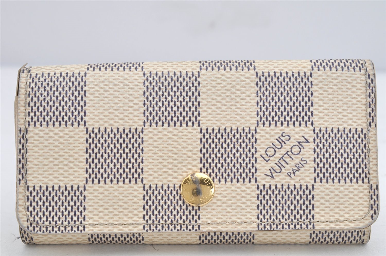 Authentic Louis Vuitton Damier Azur Multicles 4 Key Case Holder N60020 LV 1816K